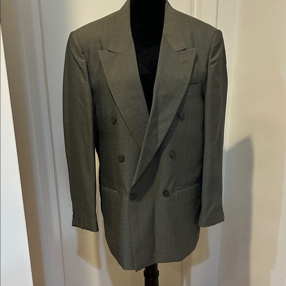 Sophisticated Charcoal Double-Breasted Men's Blazer